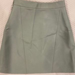Leather mint skirt